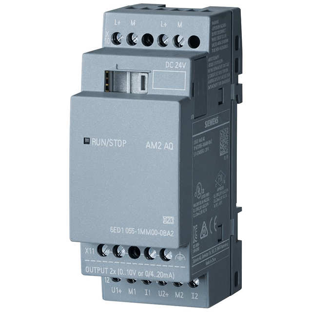 Siemens LOGO! AM2 AQ Expansion Module | 2 Analog Outputs | 0-10V / 0/4-20mA | 6ED1055-1MM00-0BA2-vezhoo