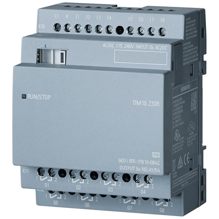 Siemens LOGO! DM16 230R Expansion Module | 8 DI / 8 DQ Relay | 230V AC/DC | 6ED1055-1FB10-0BA2-vezhoo