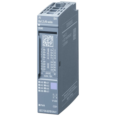 Siemens SIMATIC ET 200SP AI 8xI | 8 Analog Inputs | 2-/4-wire Basic | 6ES7134-6GF00-0AA1-vezhoo