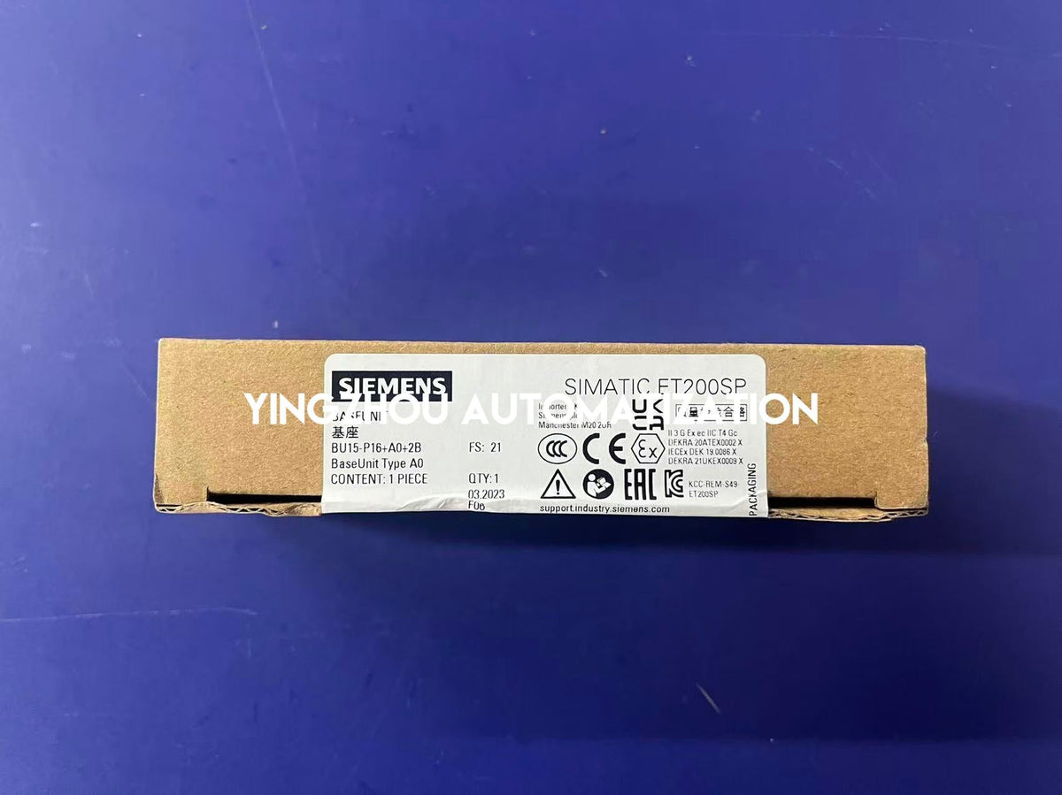 Siemens SIMATIC ET 200SP BaseUnit BU15-P16+A0+2B | Type A0 | 6ES7193-6BP00-0BA0-vezhoo