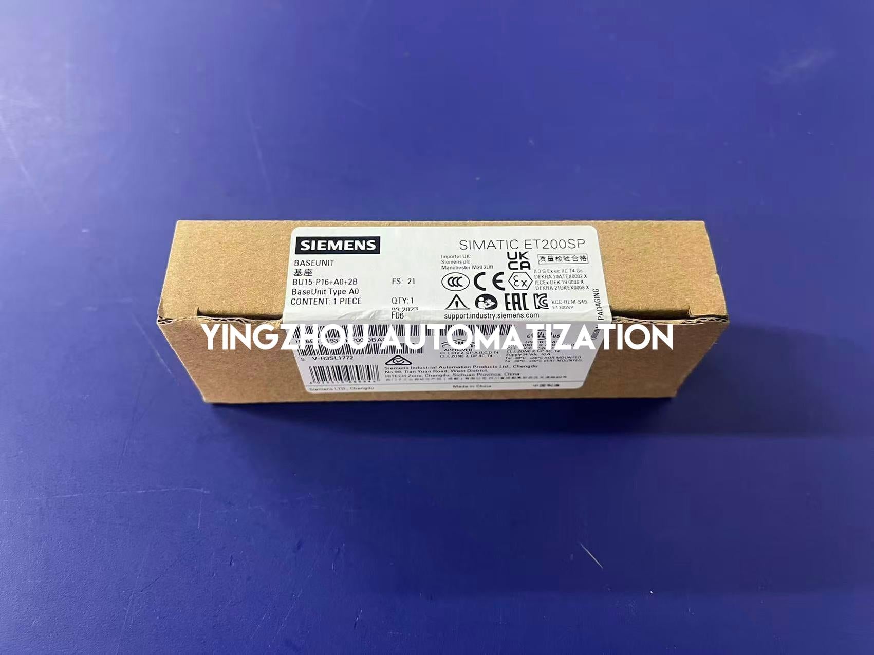 Siemens SIMATIC ET 200SP BaseUnit BU15-P16+A0+2B | Type A0 | 6ES7193-6BP00-0BA0-vezhoo