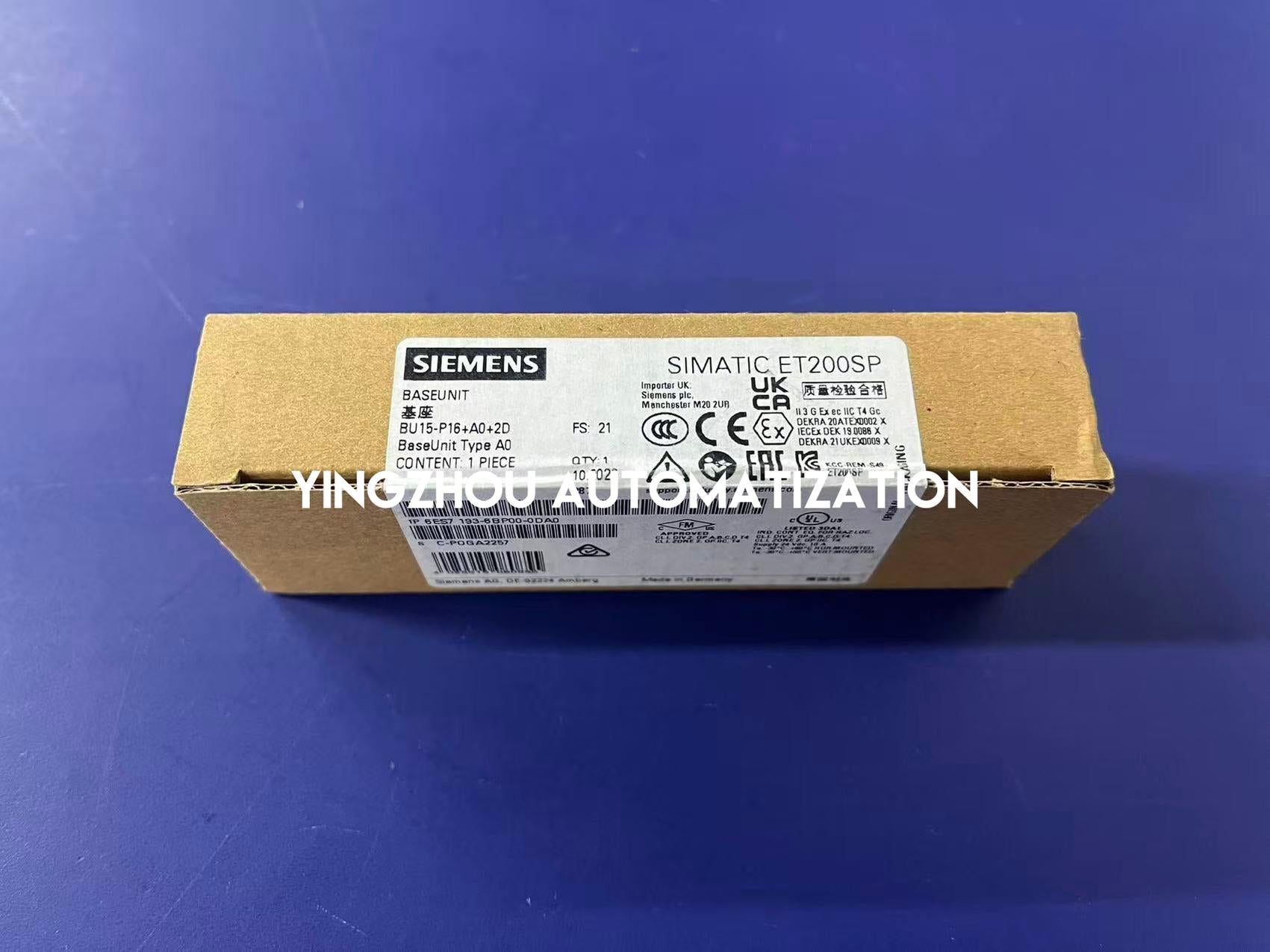 Siemens SIMATIC ET 200SP BaseUnit BU15-P16+A0+2D | Type A0 | 6ES7193-6BP00-0DA0-vezhoo