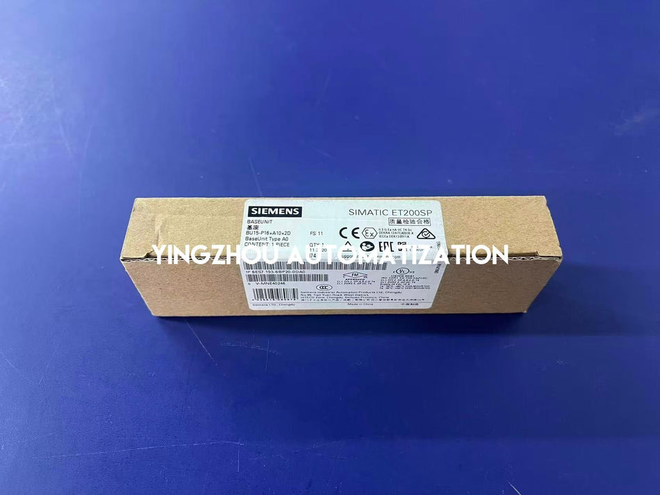 Siemens SIMATIC ET 200SP BaseUnit BU15-P16+A10+2D | Type A0 | 6ES7193-6BP20-0DA0-vezhoo