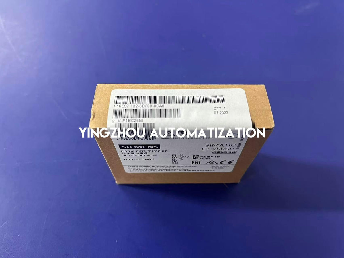 Siemens SIMATIC ET 200SP Digital Output | 8 DQ, 24V DC, 0.5A HF | 6ES7132-6BF00-0CA0-vezhoo