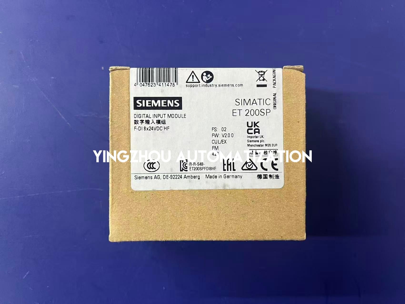Siemens SIMATIC ET 200SP Failsafe Digital Input | 8 F-DI, 24V DC, SIL 3/PLe | 6ES7136-6BA01-0CA0-vezhoo