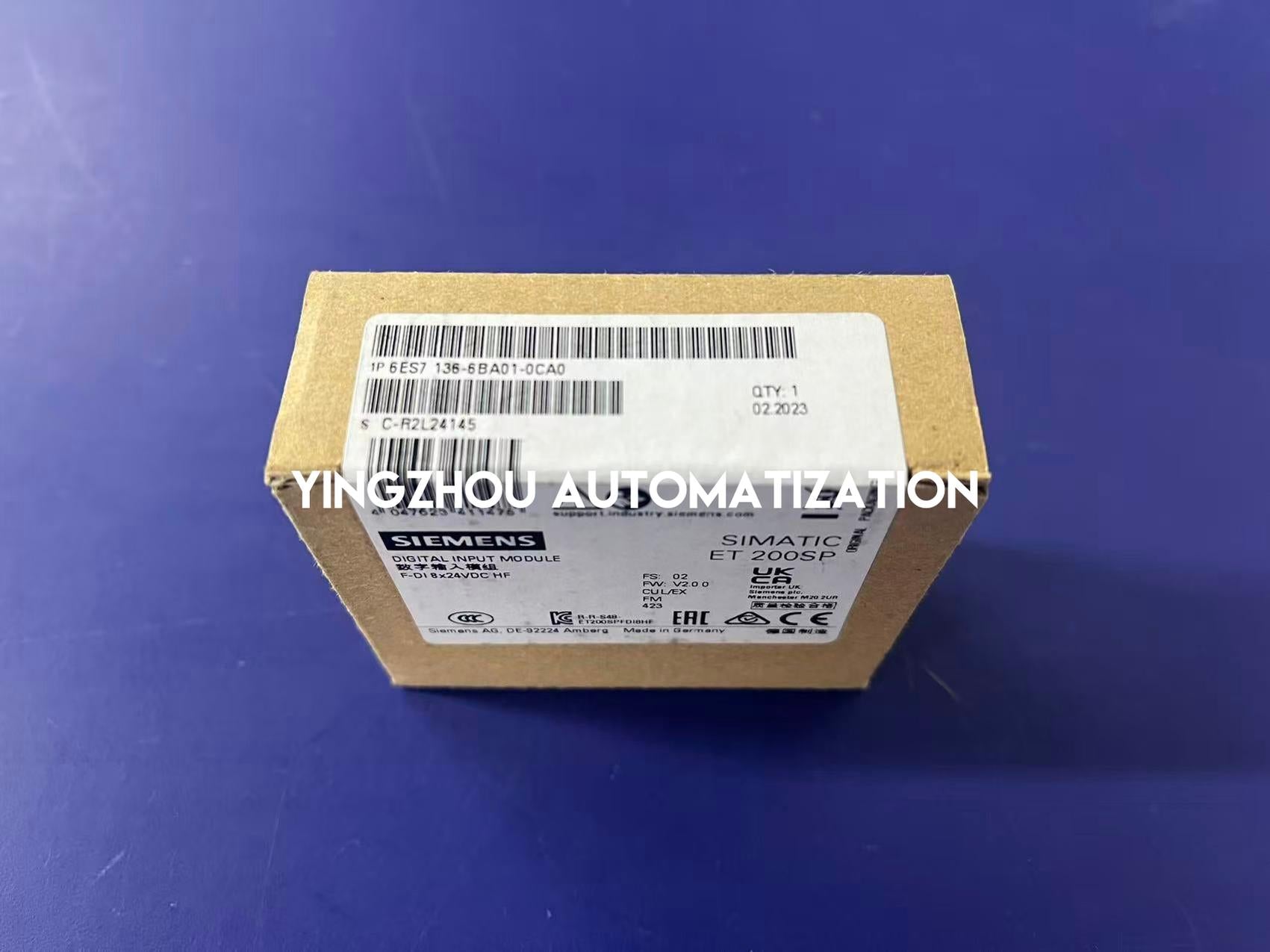 Siemens SIMATIC ET 200SP Failsafe Digital Input | 8 F-DI, 24V DC, SIL 3/PLe | 6ES7136-6BA01-0CA0-vezhoo