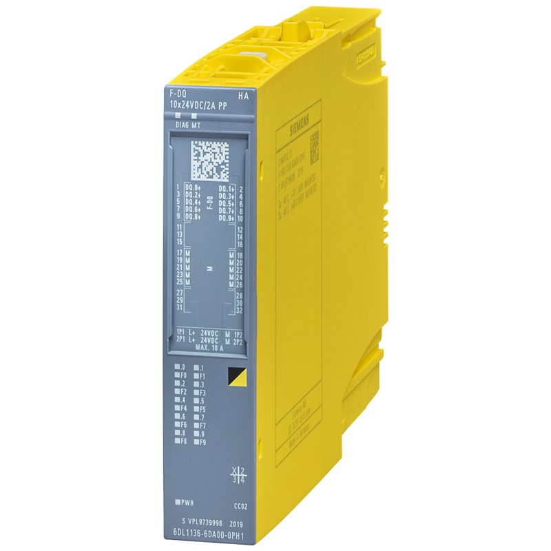 Siemens SIMATIC ET 200SP HA Fail-Safe DQ | 10-Channel 24V DC / 2A | 6DL1136-6DA00-0PH1-vezhoo