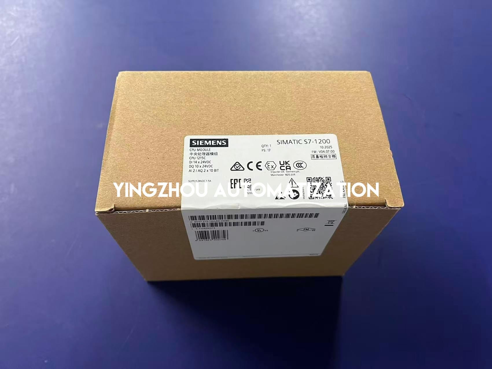 Siemens SIMATIC S7-1200 CPU 1215C | 125 KB Work Memory | 14 DI / 10 DQ / 2 AI / 2 AQ | 6ES7215-1AG40-0XB0-vezhoo