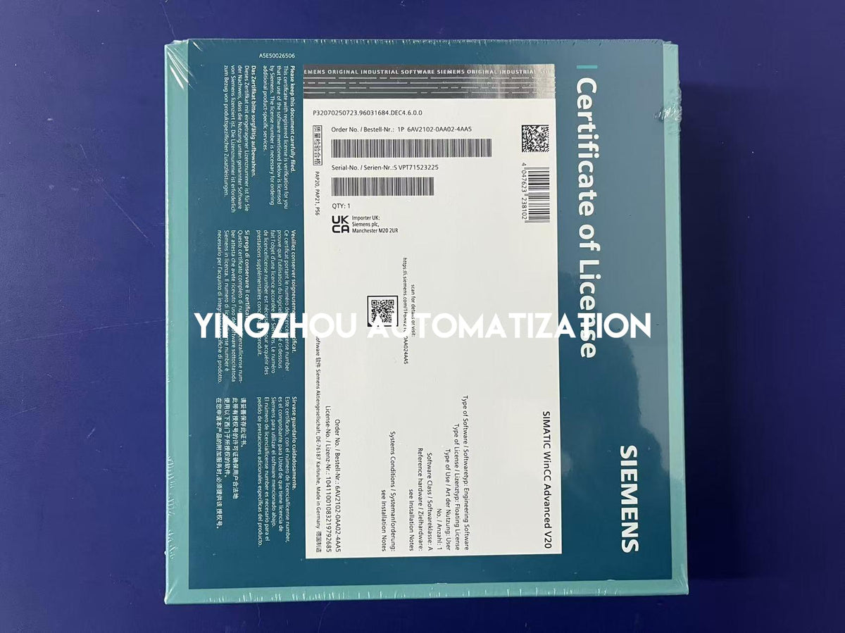 Siemens SIMATIC WinCC Comfort V19 Upgrade | HMI Engineering Software | 6AV2102-0AA02-4AA5-vezhoo