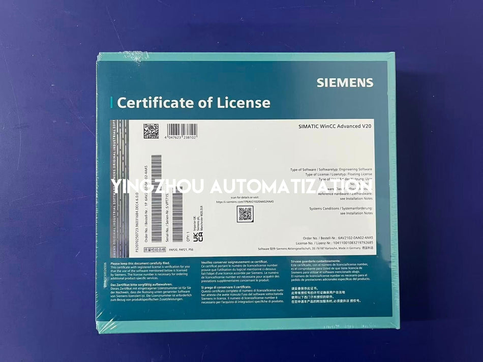 Siemens SIMATIC WinCC Comfort V19 Upgrade | HMI Engineering Software | 6AV2102-0AA02-4AA5-vezhoo