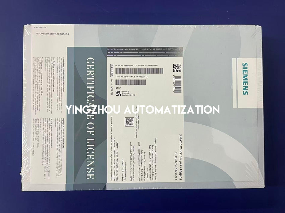 Siemens SIMATIC WinCC Unified V19 Logging | Tag & Alarm Archiving License | 6AV2107-0HA00-0BB0-vezhoo