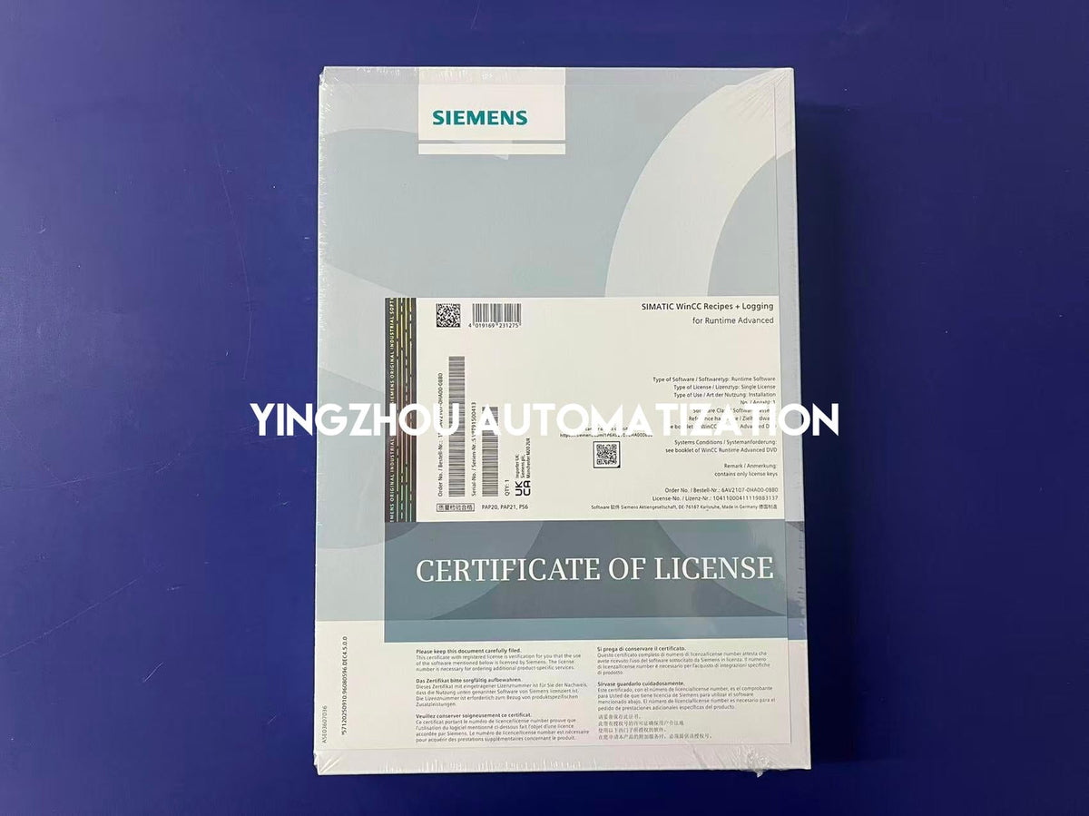 Siemens SIMATIC WinCC Unified V19 Logging | Tag & Alarm Archiving License | 6AV2107-0HA00-0BB0-vezhoo