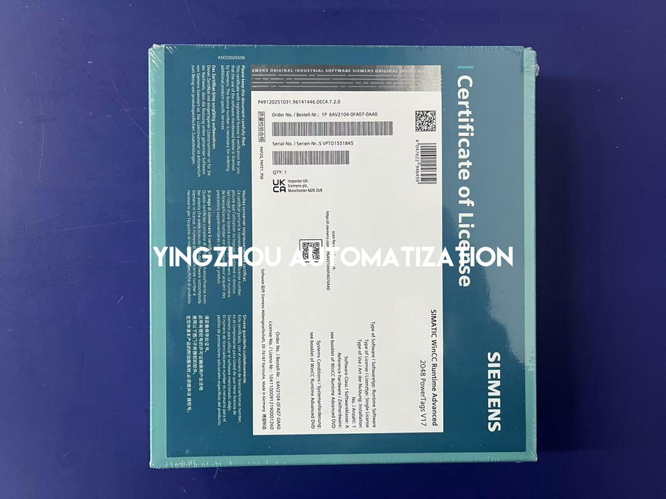 Siemens SIMATIC WinCC Unified V19 PC Runtime | 10k Tags SCADA License | 6AV2104-0FA07-0AA0-vezhoo