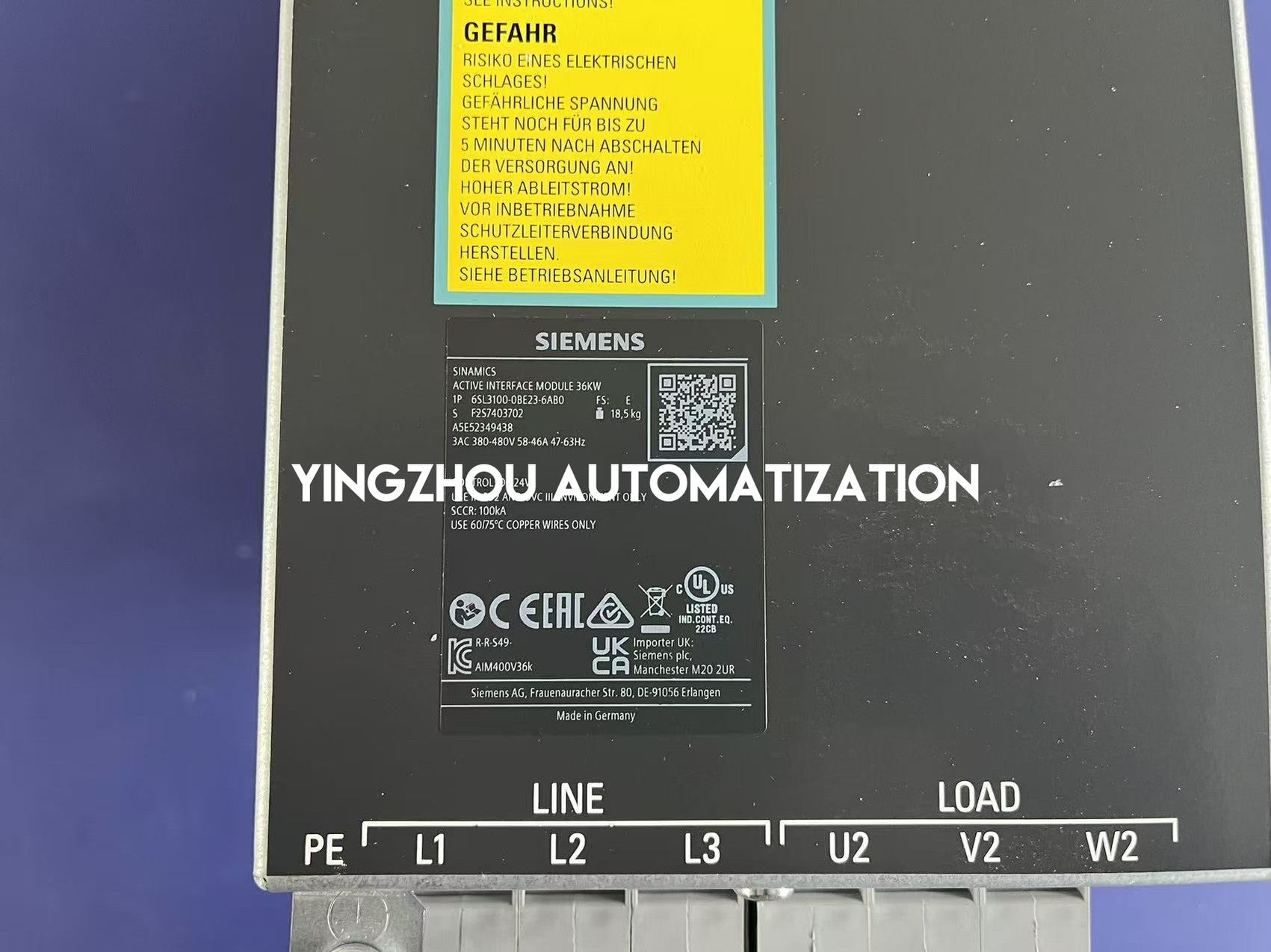 Siemens 6SL3100-0BE23-6AB0 SINAMICS S120 Active Interface Module - 36kW | Original Drive Component-vezhoo