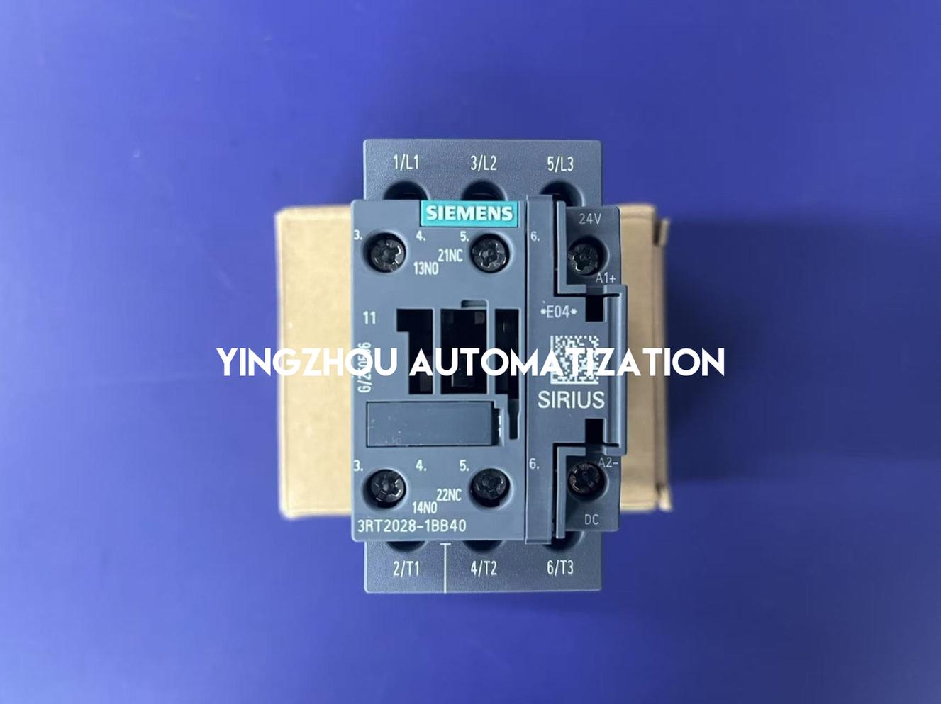 Siemens SIRIUS Power Contactor | 18.5kW (40A), 24V DC Coil | 3-Pole, 1NO+1NC | 3RT2028-1BB40-vezhoo