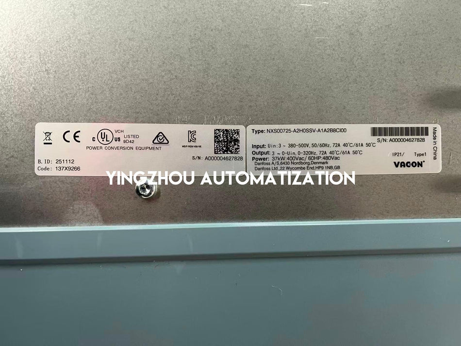 Vacon NXS00725-A2H0SSV-A1A2B8CI00 High Performance VFD 37kW 50HP | 3-Phase 380-500V | Brand New Original Genuine-vezhoo