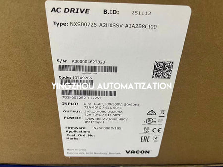 Vacon NXS00725-A2H0SSV-A1A2B8CI00 High Performance VFD 37kW 50HP | 3-Phase 380-500V | Brand New Original Genuine-vezhoo